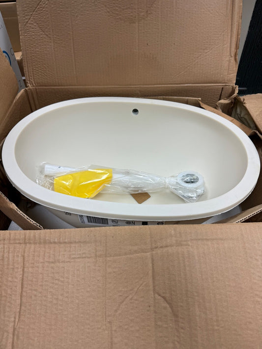 New unused Corian Calm 815 Bathroom Sink oval bone Basin
