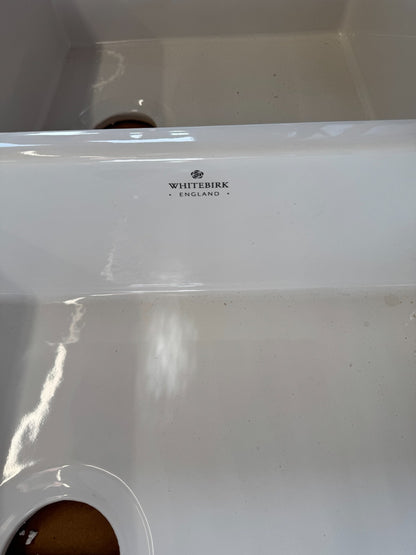 NEW Whitebirk Stonyhurst Ceramic White Kitchen Double bowl sink Shaws BR4341