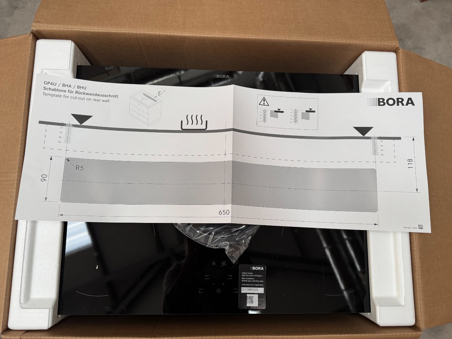 UNUSED BORA GP4U Induction Venting Hob 76cm Recirculating Cooktop