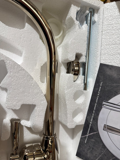 NEW Perrin & Rowe Mimas 4846NI Sink Mixer Tap & Rinse NICKEL BR4181