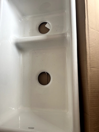 New Kohler 6625 - 0 Kitchen Sink Cast Iron Enamel double bowl white Shaws