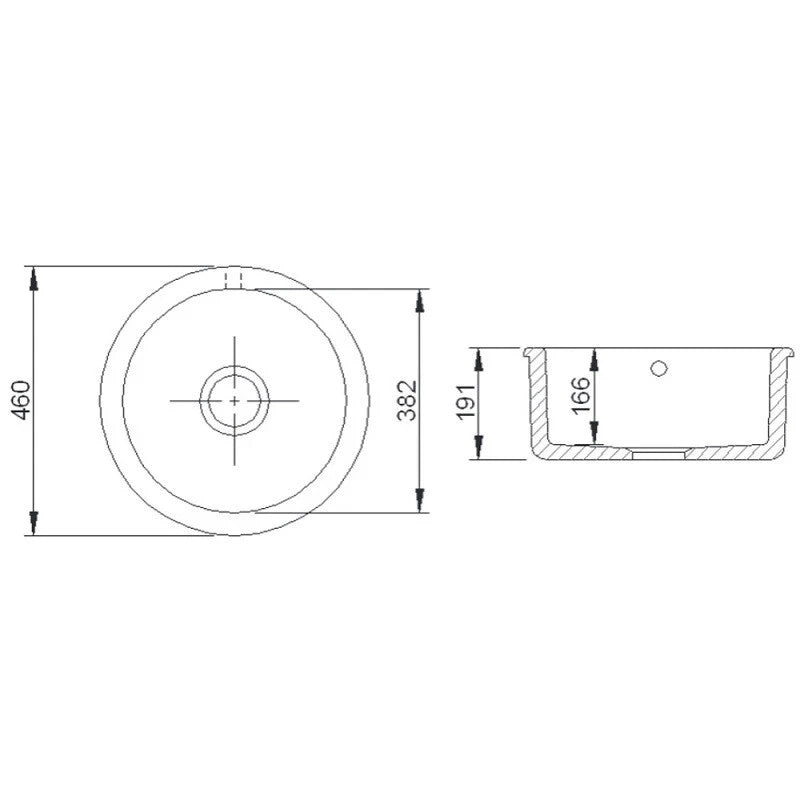 NEW Shaws SCRO460WH Round Ceramic Inset Undermount Sink White BR4343