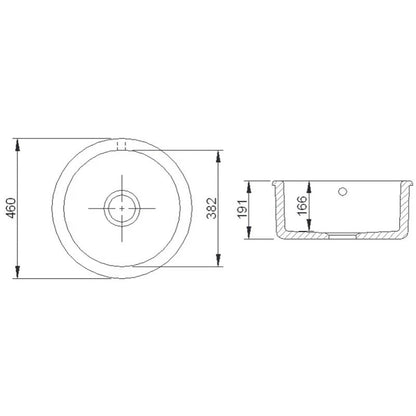 NEW Shaws SCRO460WH Round Ceramic Inset Undermount Sink White BR4343