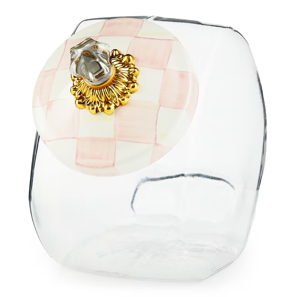 NEW Mackenzie-Childs Sweets Jar With Enamel Check Lid All Colours IN STOCK