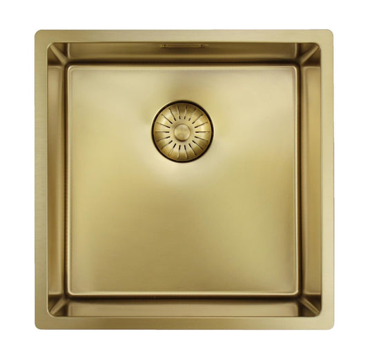NEW Carysil Essentials UM1023 EPVD3401-BR Single Bowl Sink BRASS / GOLD AX4311