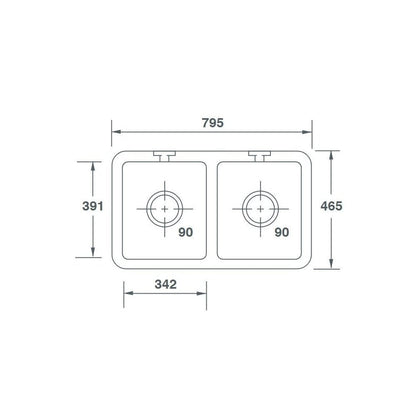 NEW Shaws Of Darwen SCLD800WH Classic Double 800 Belfast Kitchen Sink BR4353