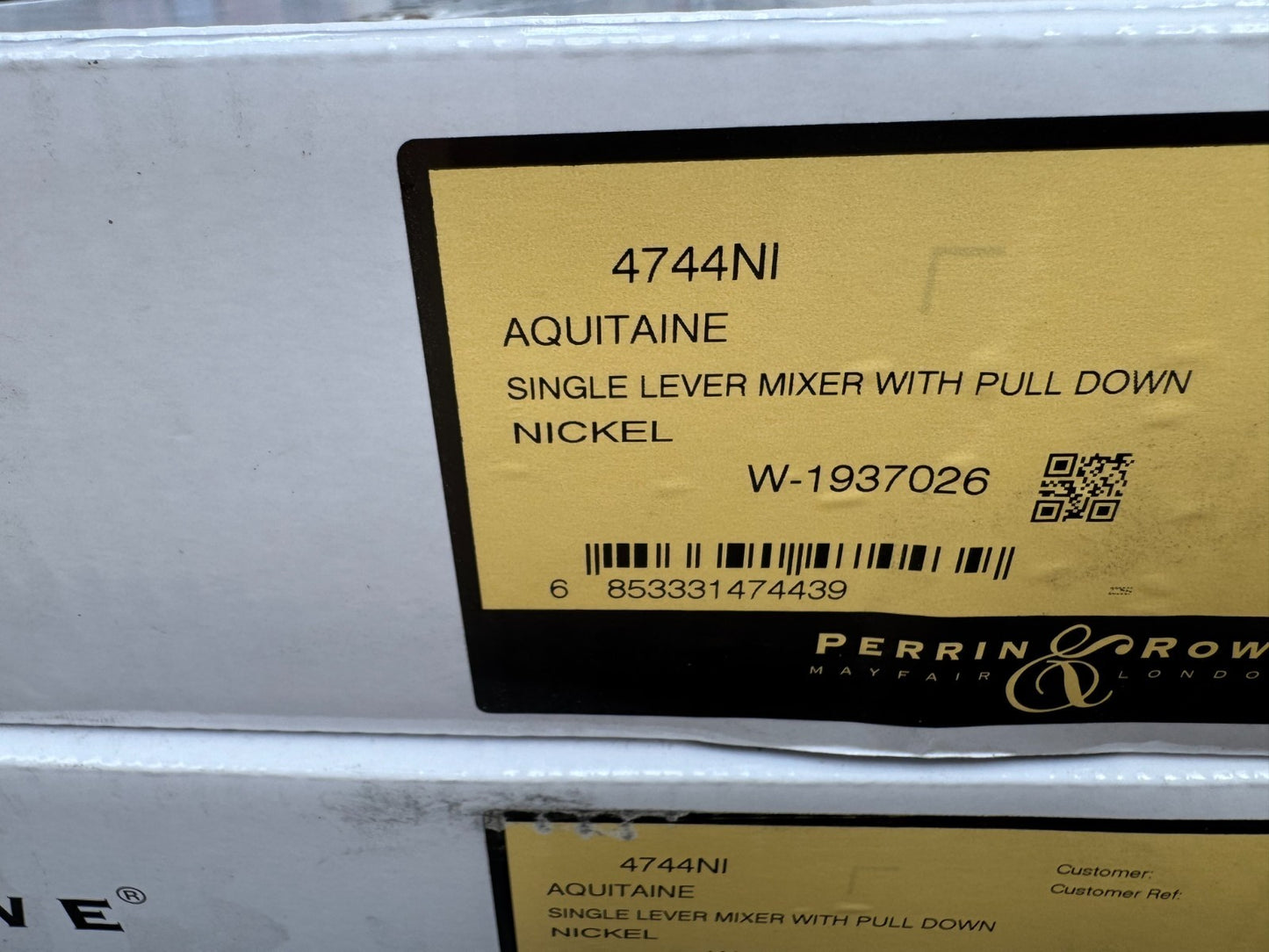NEW Perrin & Rowe 4744NI Aquitane Provence Mixer Pull down Tap NICKEL AX4307