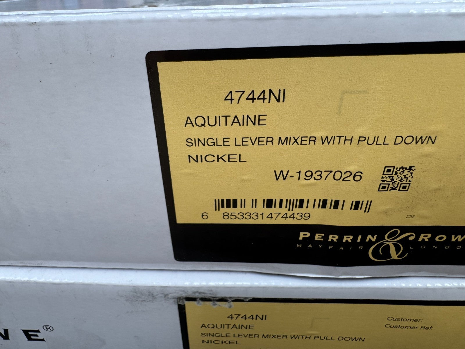 NEW Perrin & Rowe 4744NI Aquitane Provence Mixer Pull down Tap NICKEL AX4307