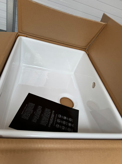 NEW Bower White Ceramic Belfast Sink  595 x 450 x 220mm Fireclay AX4315