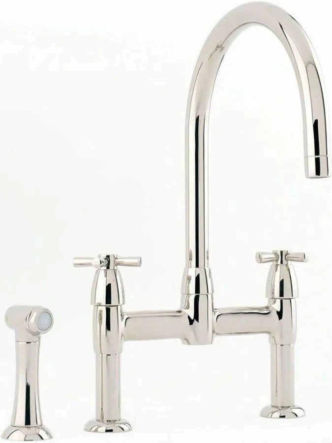 NEW Perrin & Rowe 4272NI IO Ionian Mixer Bridge Tap with Rinse NICKEL AX4458