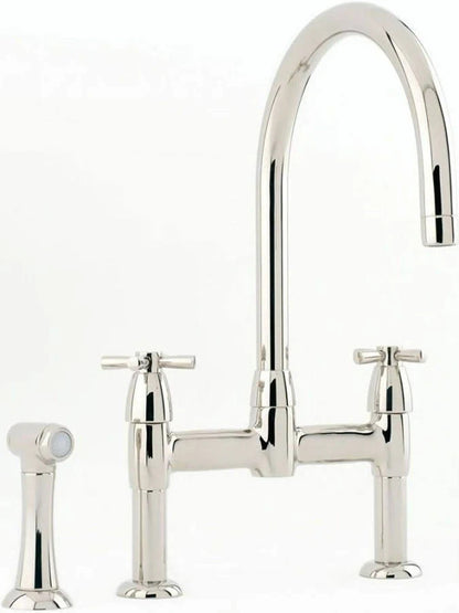 NEW Perrin & Rowe 4272NI IO Ionian Mixer Bridge Tap with Rinse NICKEL AX4458