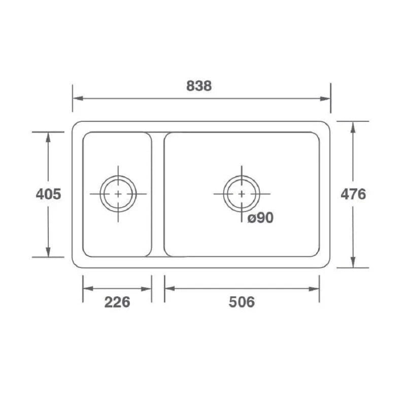 NEW Shaws Of Darwen SCBR900WH Bradshaw Double basin bowl Sink white BR4512
