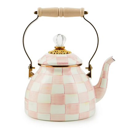 NEW Authentic Mackenzie Childs Rosy Check Tea Kettle Stove IN STOCK all sizes