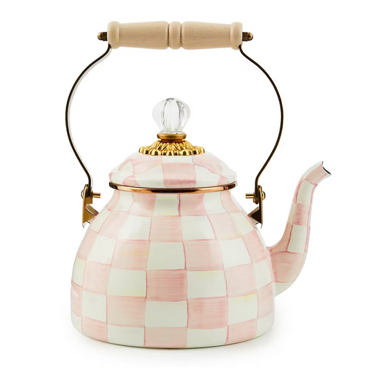 NEW Authentic Mackenzie Childs Rosy Check Tea Kettle Stove IN STOCK all sizes