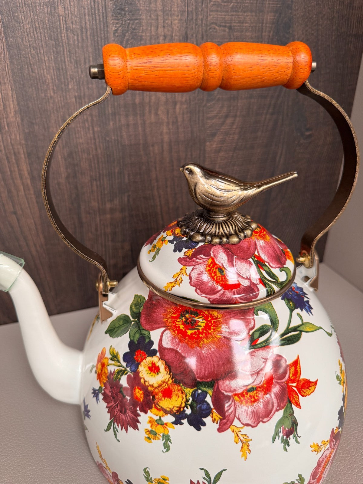 NEW Mackenzie-Childs Flower Market 3 Qt Tea Stove Kettle Limited Edit IN STOCK