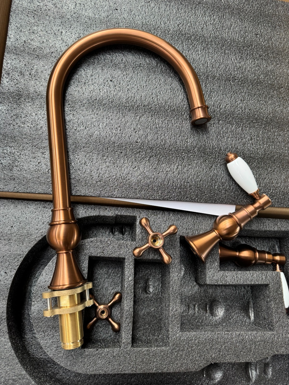 NEW 3 Hole Traditional Copper Kitchen Mixer Victoria plumbing tap factory AX4532