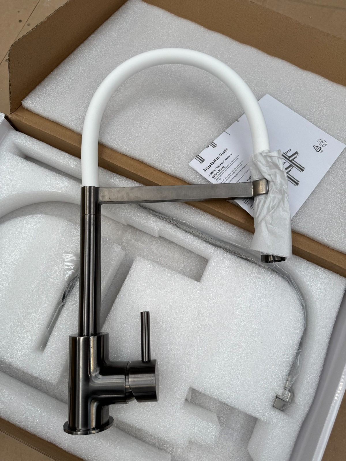 NEW White Gunmetal Spray Hose Mixer tap Victoria plumbing tap factory AX4555