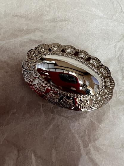 New Silver plated Dainty Cabinetry Hardware Pull Knob Handle Chrome Vintage