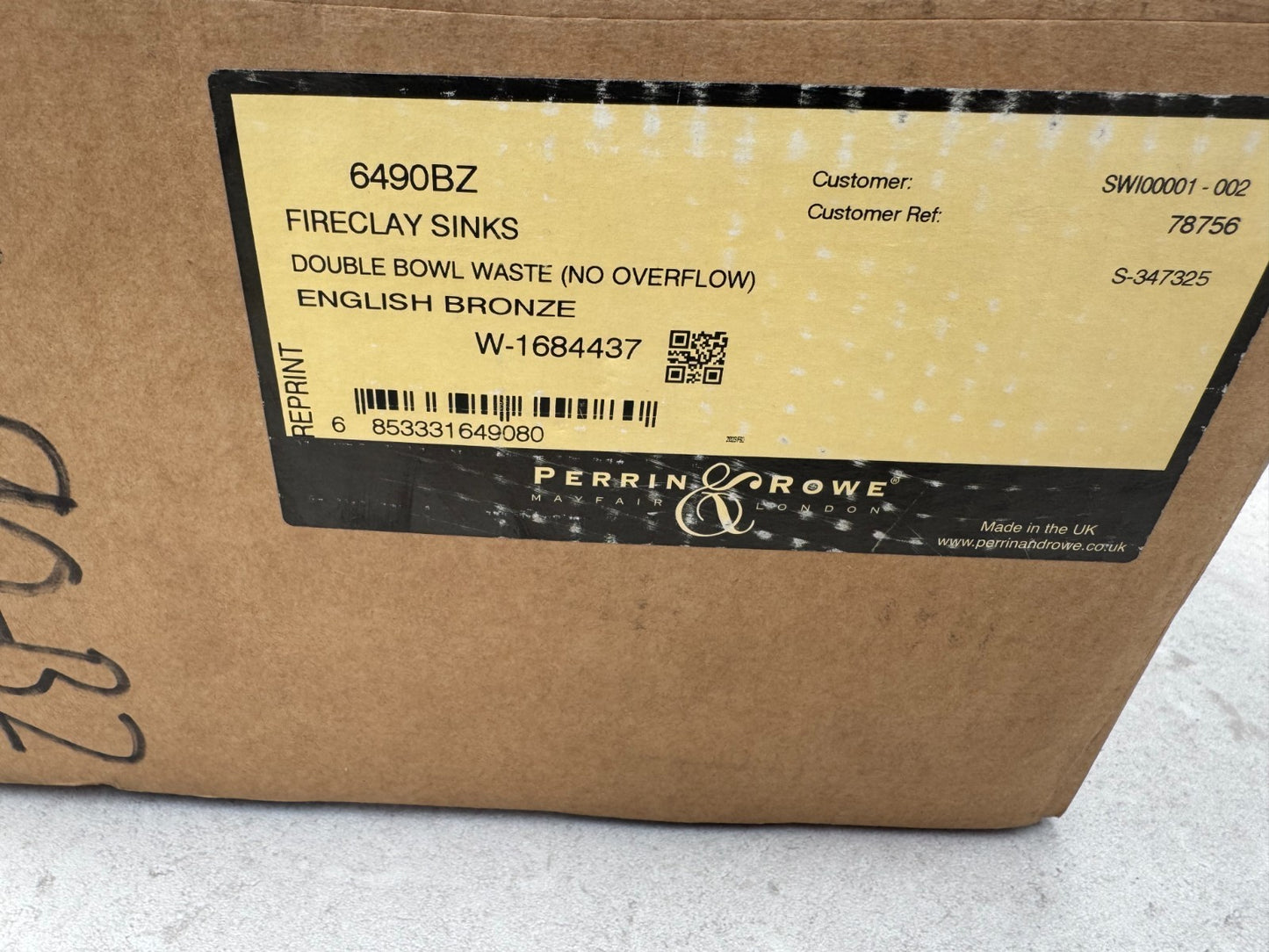 NEW Perrin & Rowe 6490BZ DOUBLE Bowl sink Waste NO overflow English BRONZE