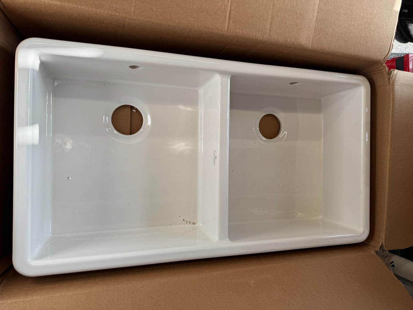 NEW Whitebirk Stonyhurst Ceramic White Kitchen Double bowl sink Shaws BR4341