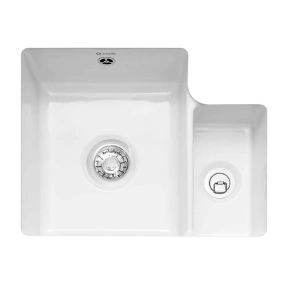 NEW Caple Ettra 150 Ceramic 1.5 Bowl Under mount Kitchen Sink Basin White BR4402