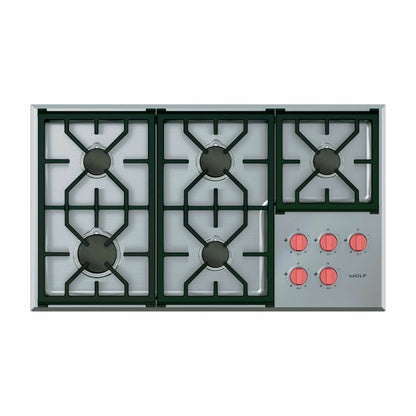 NEW Wolf ICBCG365P/S Professional 91.4cm Stainless Steel LPG Gas Cooktop Hob BR