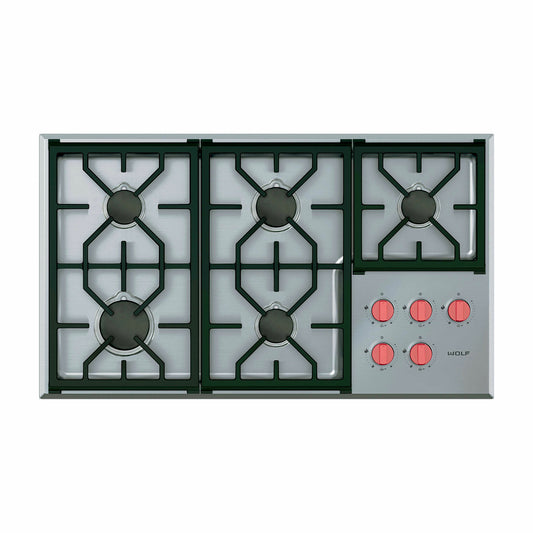 NEW Wolf ICBCG365P/S Professional 91.4cm Stainless Steel LPG Gas Cooktop Hob BR