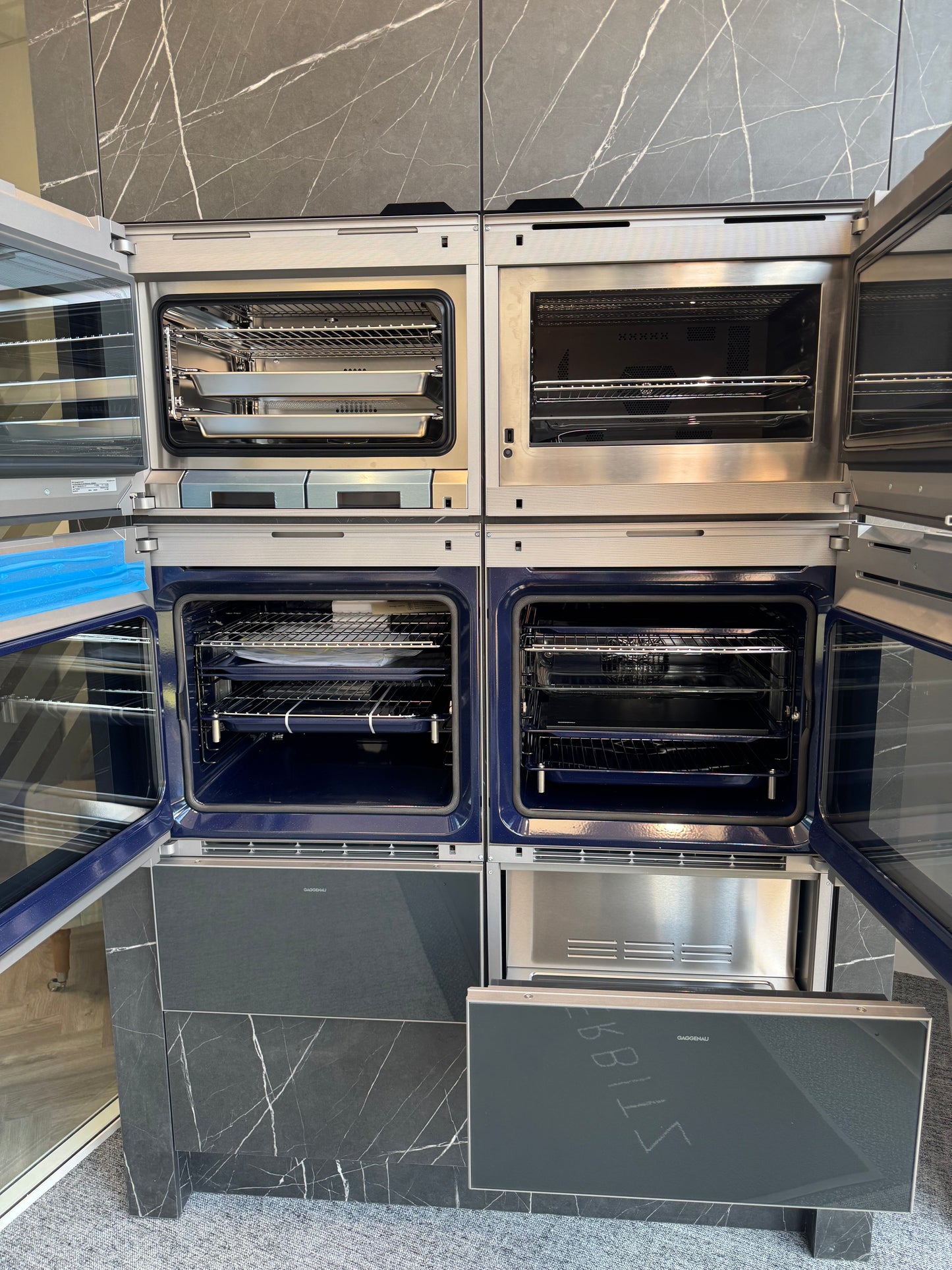 Ex Display UNUSED Gaggenau Oven Combi Microwave & Steam Oven SET BO470102 BO471102 BS455101 BM454100 & 2 x warming drawers WS462102